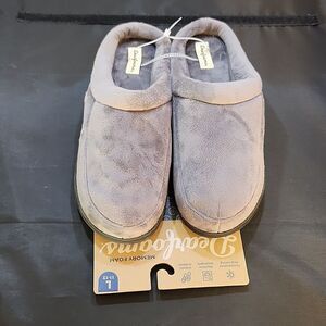 BRAND NEW DEARFOAM MEN'S SUEDE CLOG SLIPPERS WITH MEMORY FOAM